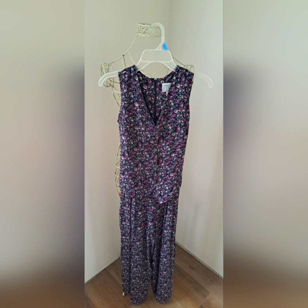 Vtg. 90s Cottagecore Shabby Chic one piece floral jumpsuit by D.B.Y Ltd. Size 9.